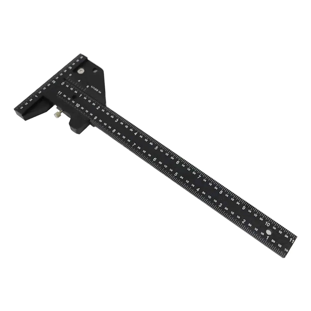 Multi Depth Gauge Aluminum Alloy Carpenter Mark T-Ruler Back Magnet Marking Measuring Gauge Removable Limit Gauge Measuring Tool