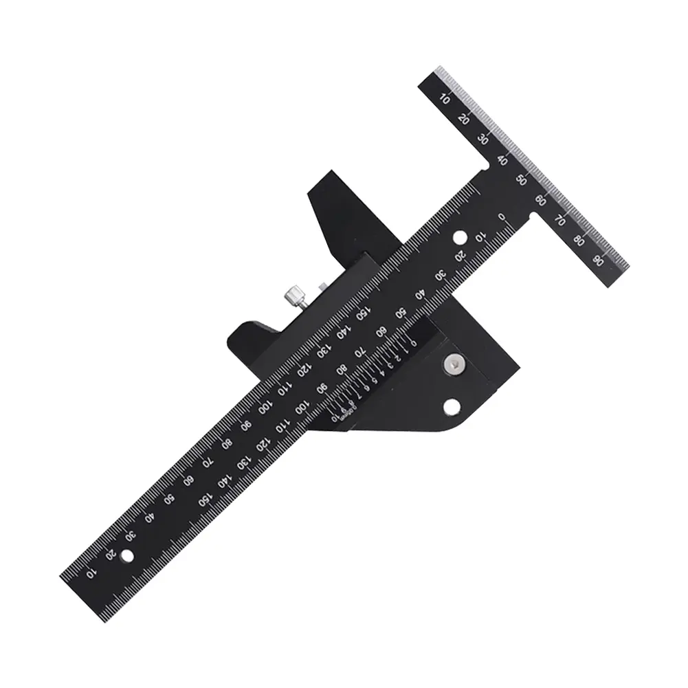 Multi Depth Gauge Aluminum Alloy Carpenter Mark T-Ruler Back Magnet Marking Measuring Gauge Removable Limit Gauge Measuring Tool