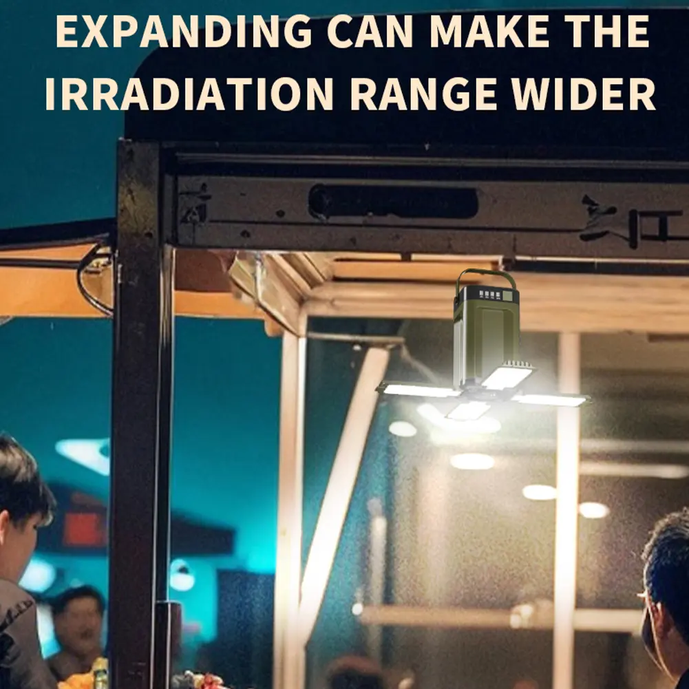 2000mAh Solar Camping Light Foldable Portable Tent Lantern with Intelligent Display Outdoor Hanging Light Emergency Power Bank
