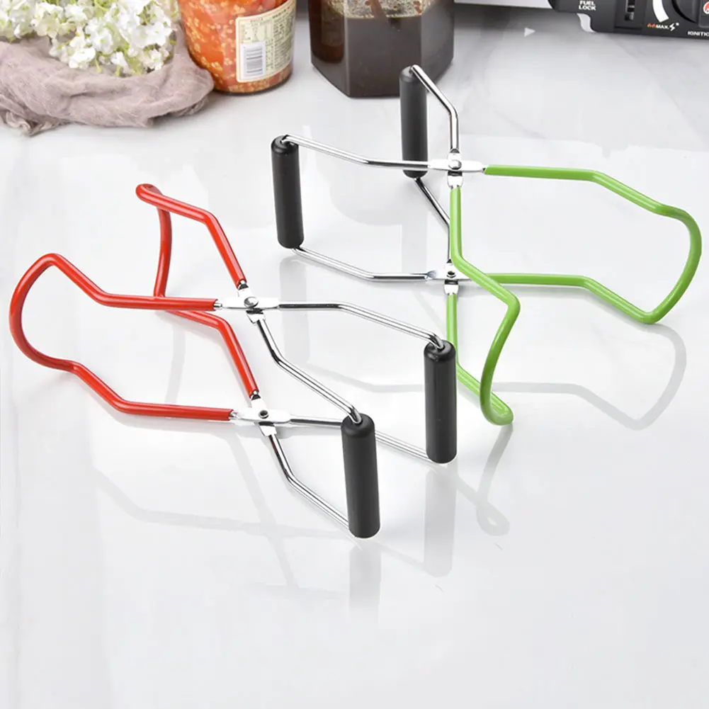 Canning Gripping Tongs with Grip Handle Can Lifter Tongs Stainless Steel Glass Tongs Heat Resistance Canning Supplies