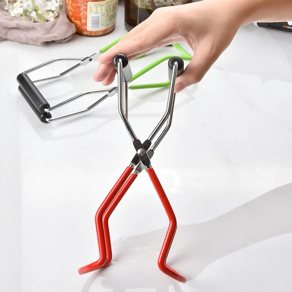 Canning Gripping Tongs with Grip Handle Can Lifter Tongs Stainless Steel Glass Tongs Heat Resistance Canning Supplies