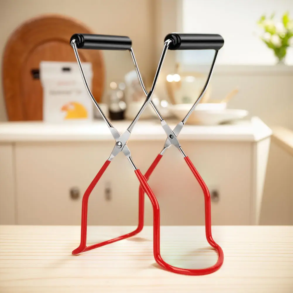 Canning Gripping Tongs with Grip Handle Can Lifter Tongs Stainless Steel Glass Tongs Heat Resistance Canning Supplies