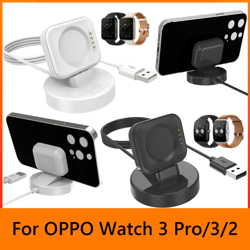 2 in 1 Charger Dock Mobile Phone Holder 100cm Charger Cradle Dock Smart Watch Accessories Charger Stand for OPPO Watch 3 Pro/3/2