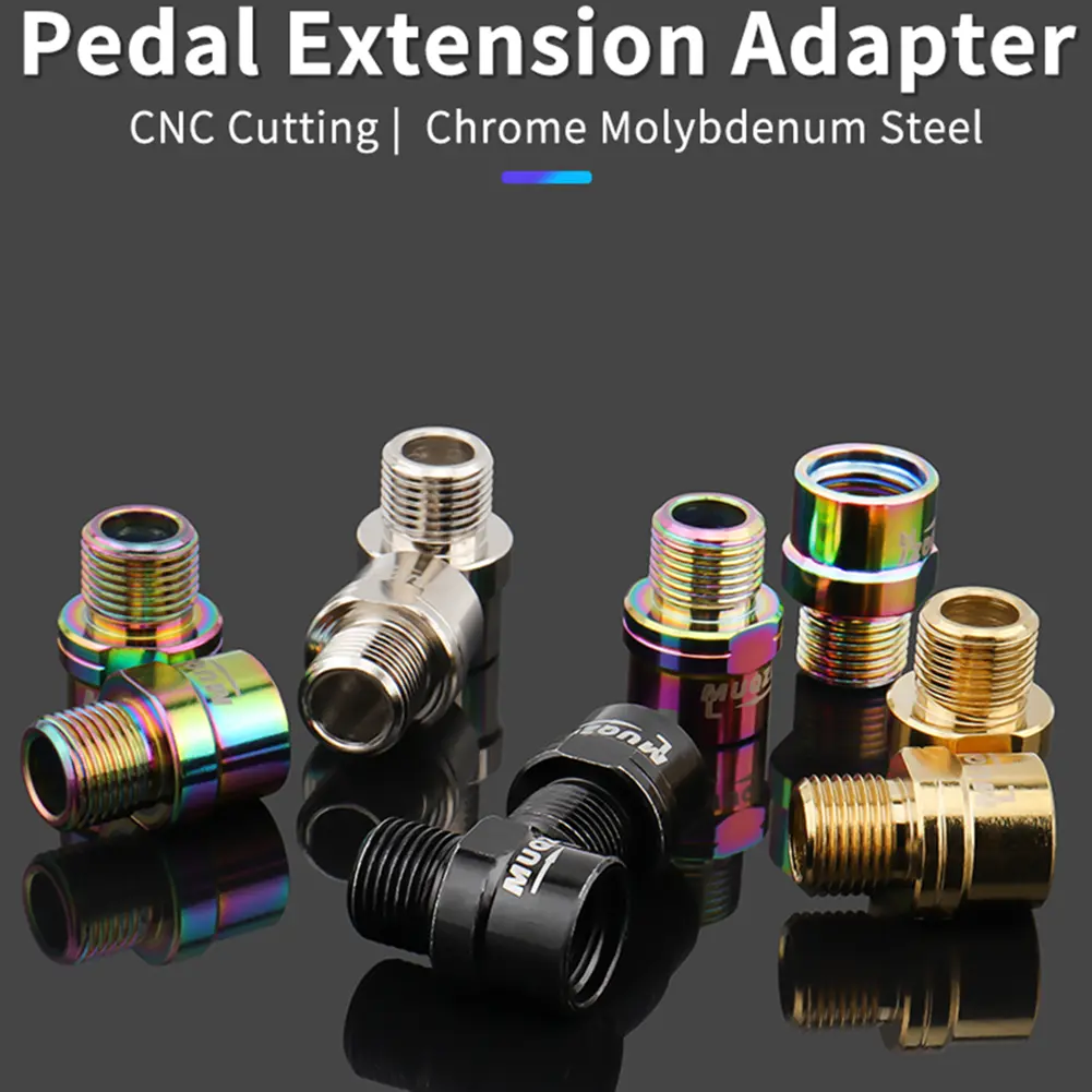 MUQZI Bike Pedals Adapters Spacers Left Right Signs Cycling Accessories Anti Corrosion Bike Pedal Extension Bolts Spacers