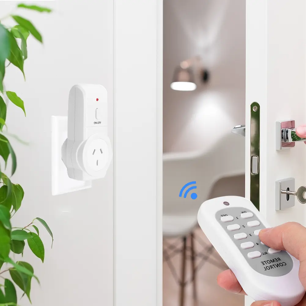433.92MHz Wireless Remote Control 240V 50Hz 10A Wireless Remote Control Socket Portable Smart Power Outlet for Home Kitchen