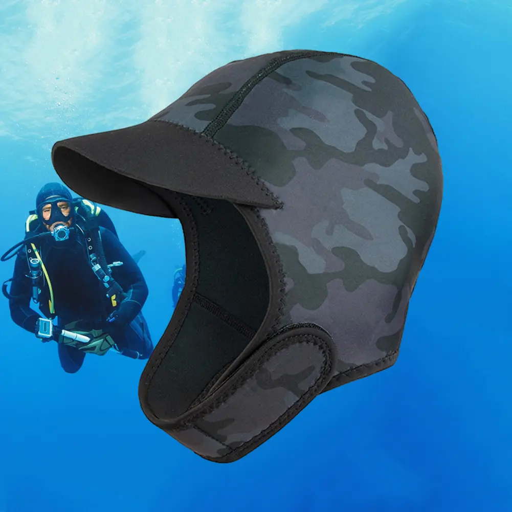 2MM Dive Hood Cold Proof Warm Mens Womens Snorkeling Headgear Sun Protection Winter Swimming Cover for Outdoor Surfing Wading