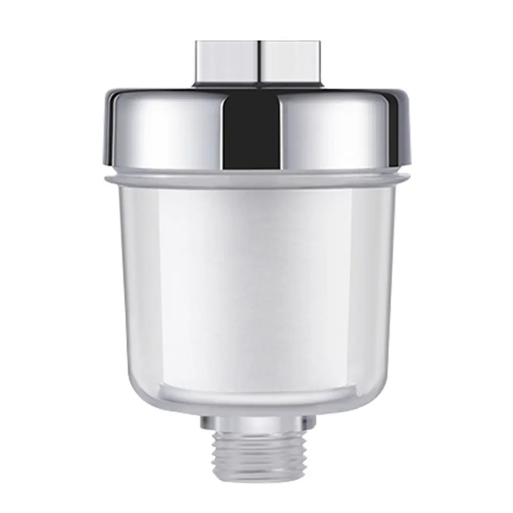 Hard Water Softener Transparent Bathroom Filtration System 3.5x2.4in Household Water Filter for Improving Skin Hair Nails Health