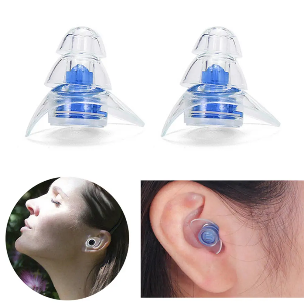 1 Pair Noise Reduction Silicone Ear Plugs Noise Cancelling Ear Plugs Sound Insulation Earplug for Sleeping Study Concert Hearing
