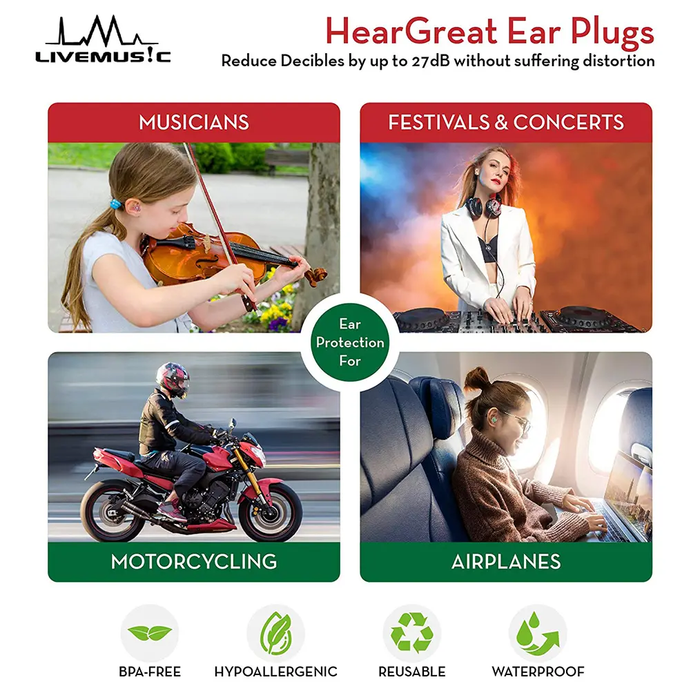 1 Pair Noise Reduction Silicone Ear Plugs Noise Cancelling Ear Plugs Sound Insulation Earplug for Sleeping Study Concert Hearing