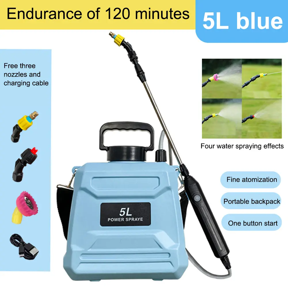 Electric 5L/1.3 Gallon Battery Powered Sprayer Plant Water Pump Sprayers Garden Irrigation Sprayer Tool for Lawn Garden Cleaning