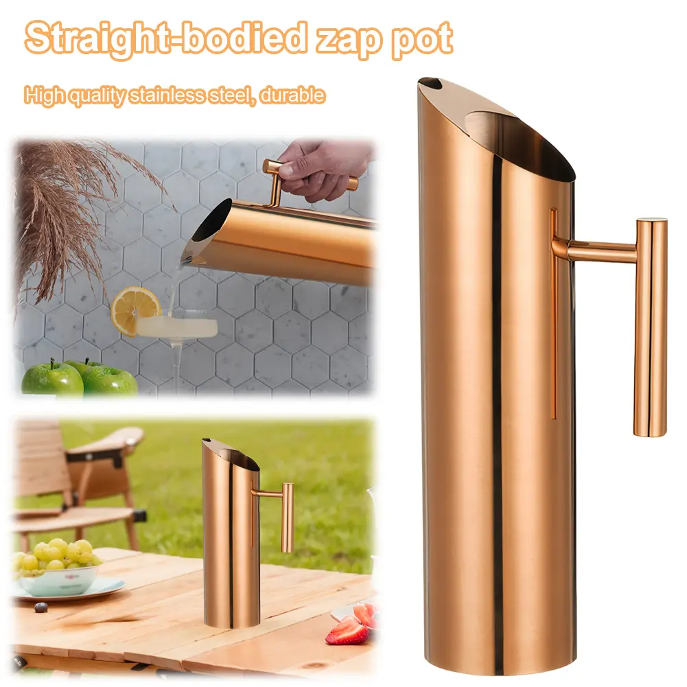 1.5/2L Stainless Steel Tea Kettle Large Capacity Water Pitcher Ergonomic Handle Water Jug for Hotel Restaurant