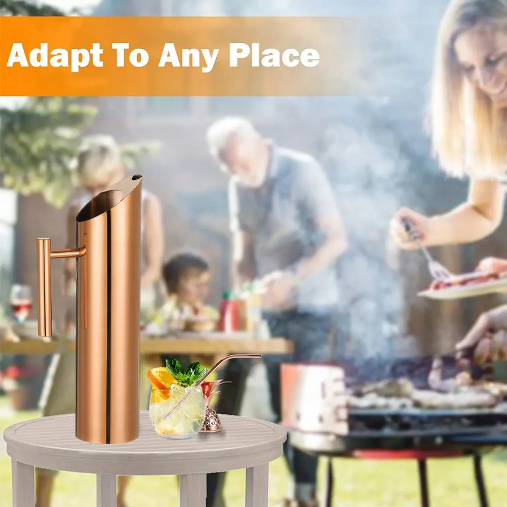 1.5/2L Stainless Steel Tea Kettle Large Capacity Water Pitcher Ergonomic Handle Water Jug for Hotel Restaurant