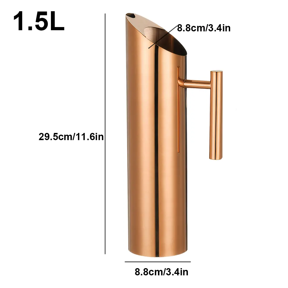 1.5/2L Stainless Steel Tea Kettle Large Capacity Water Pitcher Ergonomic Handle Water Jug for Hotel Restaurant
