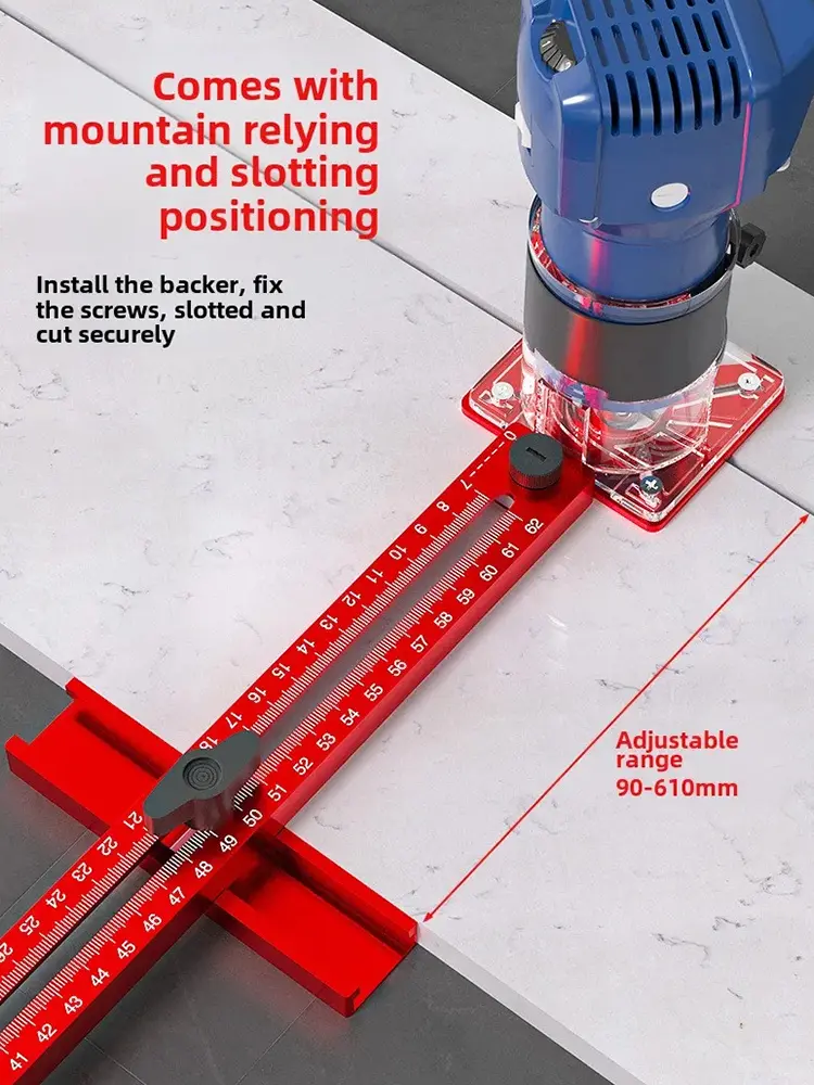 4 in 1 Cabinet Hardware Jig Aluminum Alloy Circular Auxiliary Tool Multifunctional Router Circle Cutting Guide for Woodworking