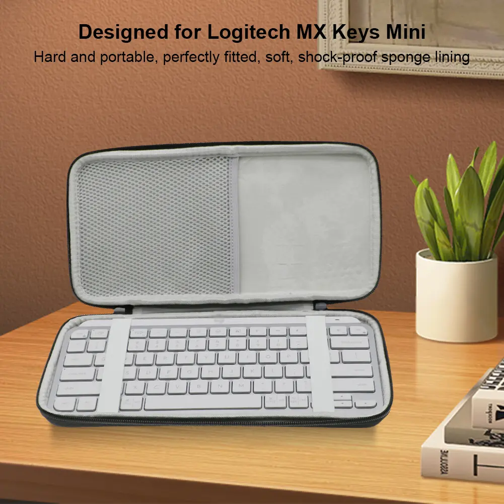 EVA Hard Case Illuminated Keyboard Protective Storage Bag Storage Case for Logitech MX Keys Mini Keyboard