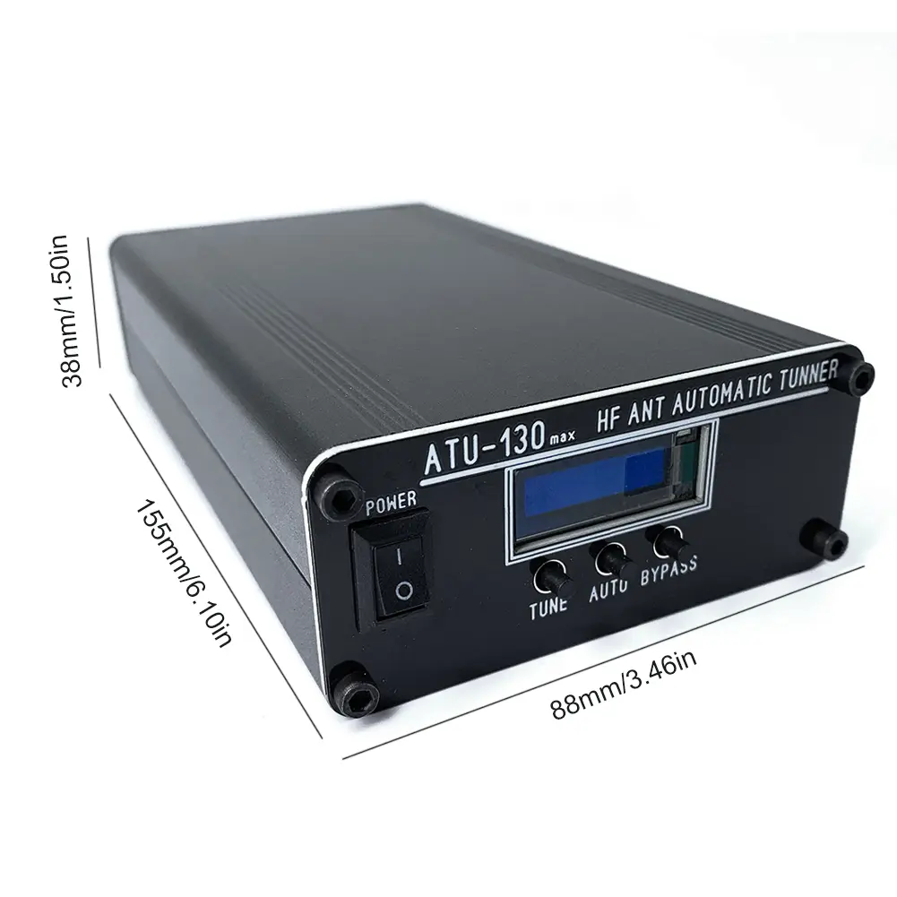 ATU-130 MAX Mini Automatic Antenna Tuner 1.8-50MHz 200W Miniature Shortwave Antenna Tuner Update Version of ATU-100 ATU100