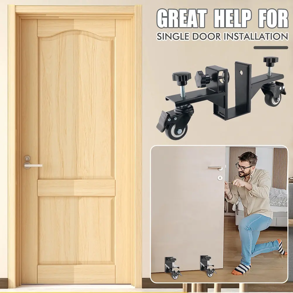 Door Installation Dolly 360 Degree Rotation Door Panel Trolley Thicken Translation Roller Heavy Duty Mounting Hardware