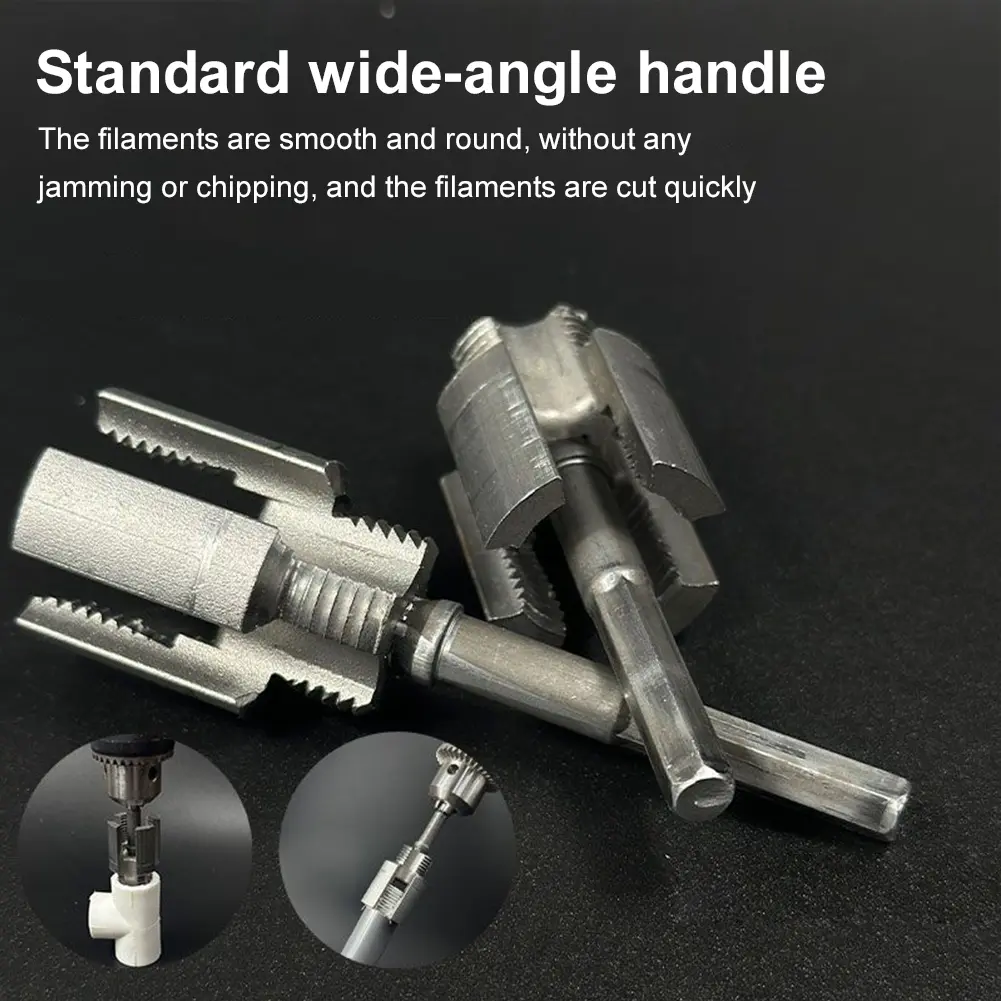 4PCS Integrated Internal External Pipe Threading Tool Pipe Thread Cutting Tool Electric Drill Compatible PVC Pipe Threader Kit
