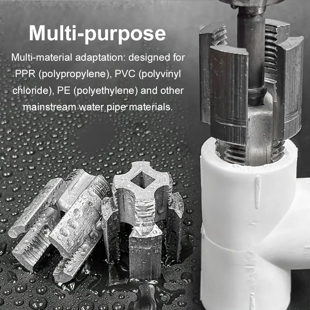 4PCS Integrated Internal External Pipe Threading Tool Pipe Thread Cutting Tool Electric Drill Compatible PVC Pipe Threader Kit