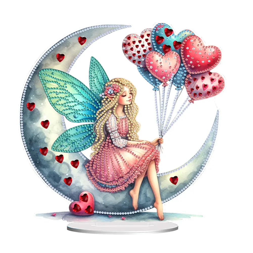 Acrylic Special Shape Flower Hourglass Diamond Painting Tabletop Ornaments Kit Rhinestones Desktop Ornaments Bedroom Table Decor