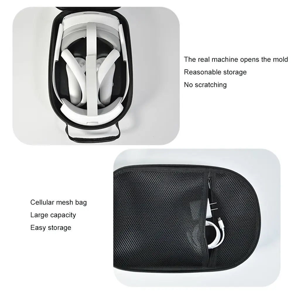 EVA Hard Carrying Case Anti-scratch Portable Storage Bag Shockproof with Mesh Pocket for Pico4 Ultra /Pico 4 Pro VR Accessories
