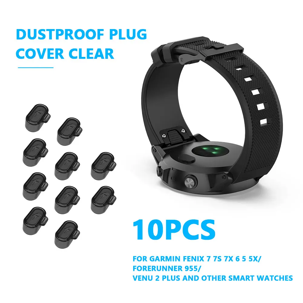 10pcs Anti-dust Cover Smart Watch Accessories Charging Port Cap Universal Anti-dust Dustproof Plug for Garmin Fenix 7 7s 7x 6 5x