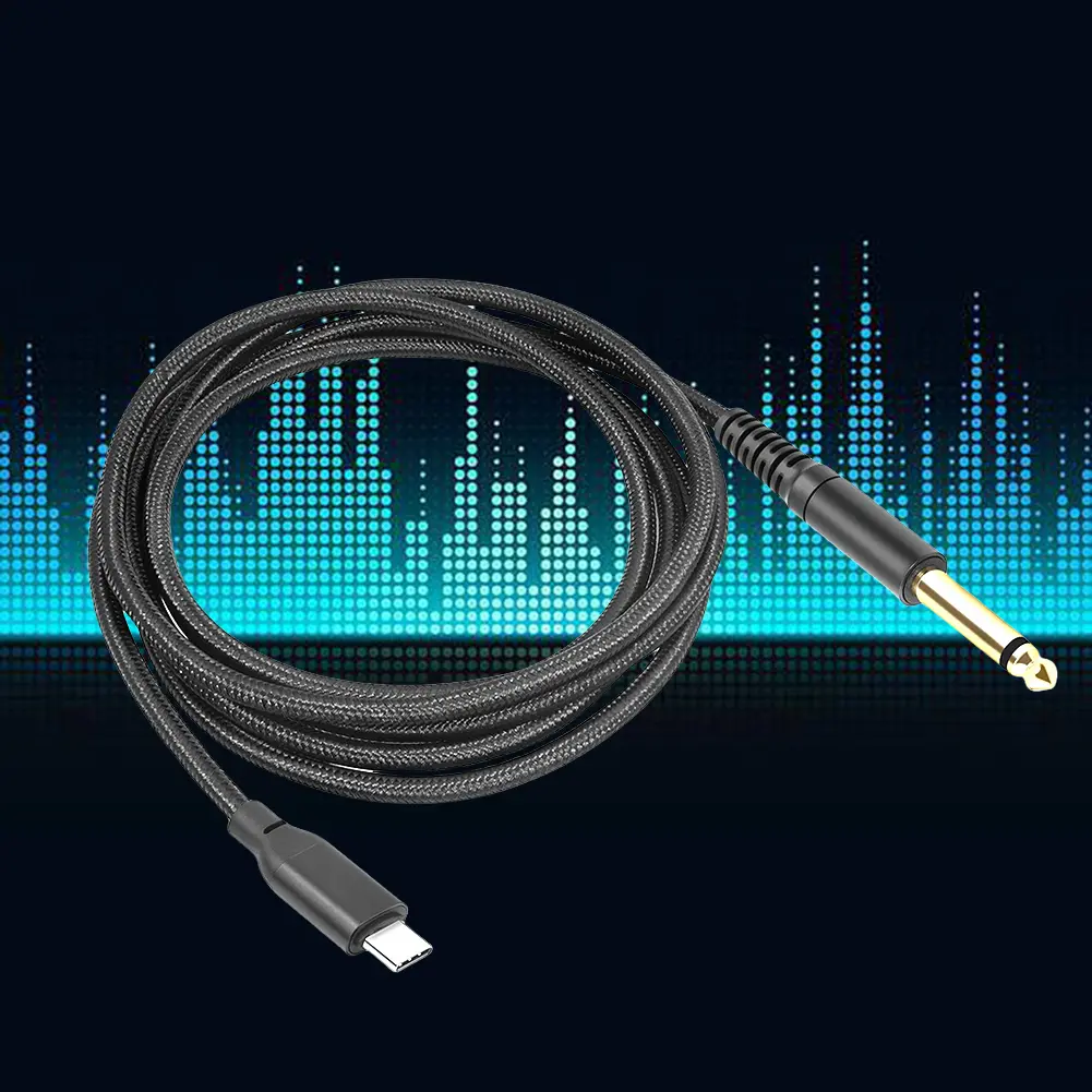 1/2/3M USB C To 6.35mm 1/4 TS Audio Stereo Cable 6.35mm Mono To USB Type-C Recording Cord Adapter for iPhone 15 iPad  Book