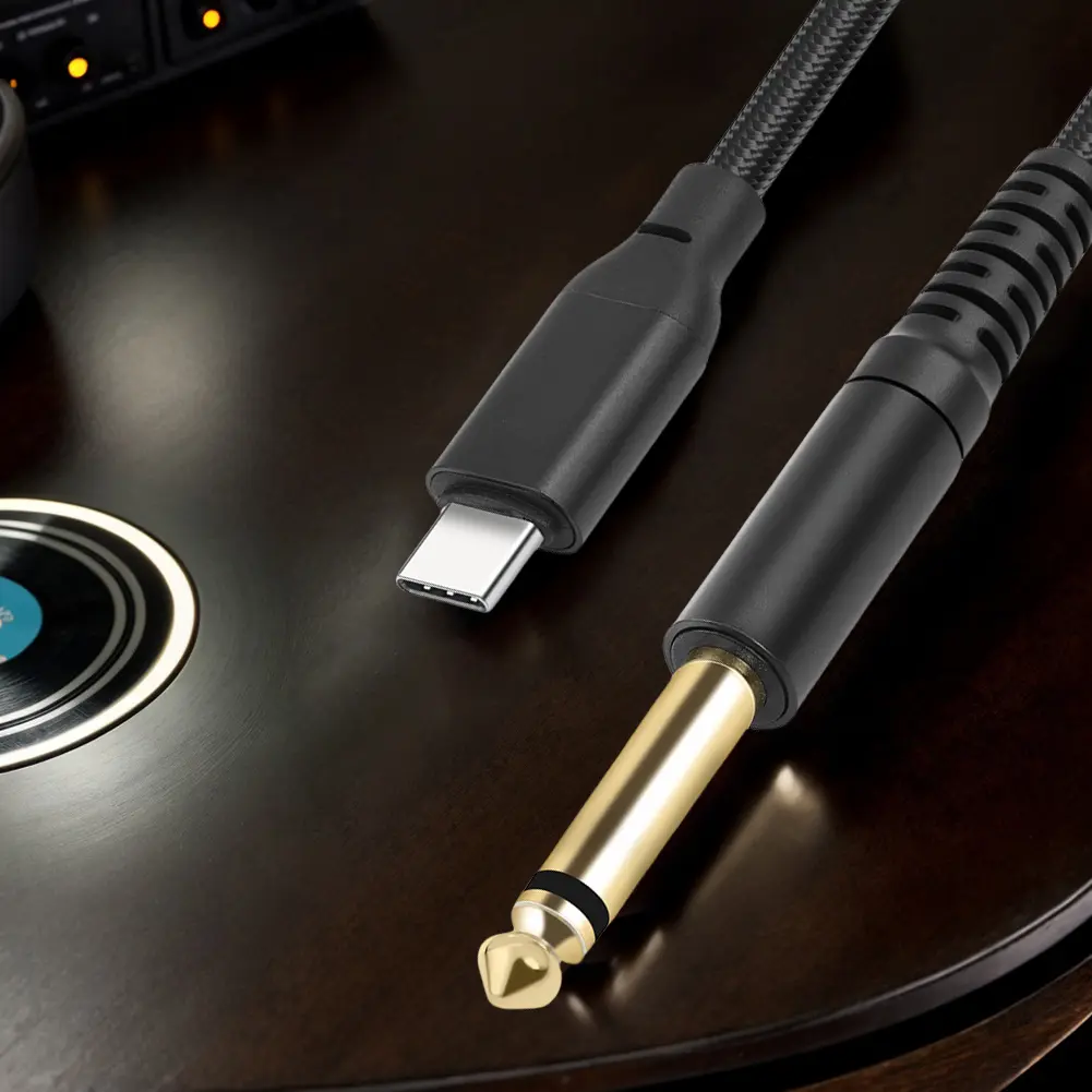 1/2/3M USB C To 6.35mm 1/4 TS Audio Stereo Cable 6.35mm Mono To USB Type-C Recording Cord Adapter for iPhone 15 iPad  Book
