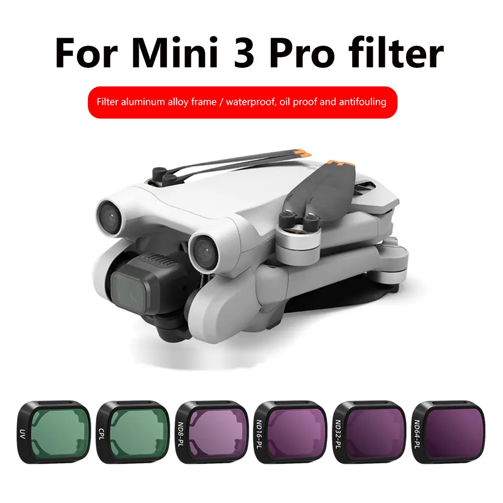 Aluminum Alloy Glass Lens Protective Filter Glass Protection Filter Lens UV CPL Replacement Drone Accessories for DJI Mini 3 Pro