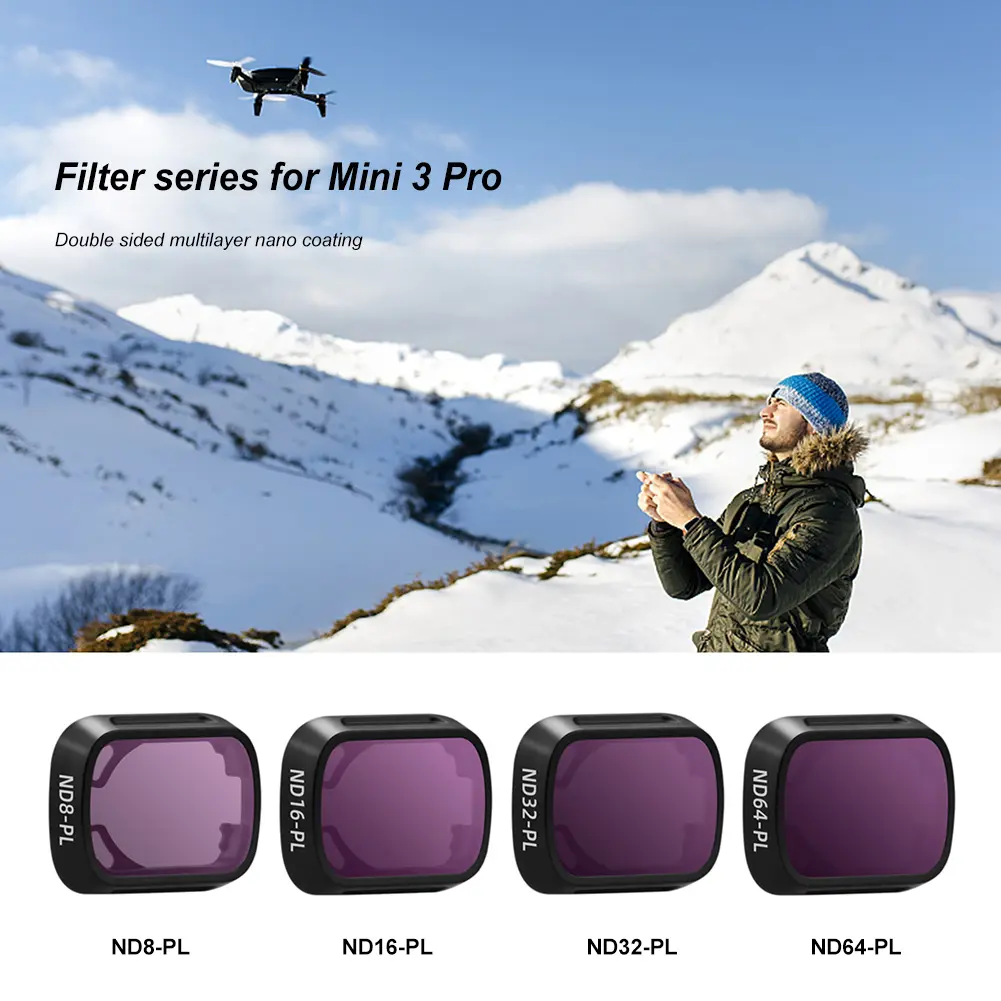 Aluminum Alloy Glass Lens Protective Filter Glass Protection Filter Lens UV CPL Replacement Drone Accessories for DJI Mini 3 Pro