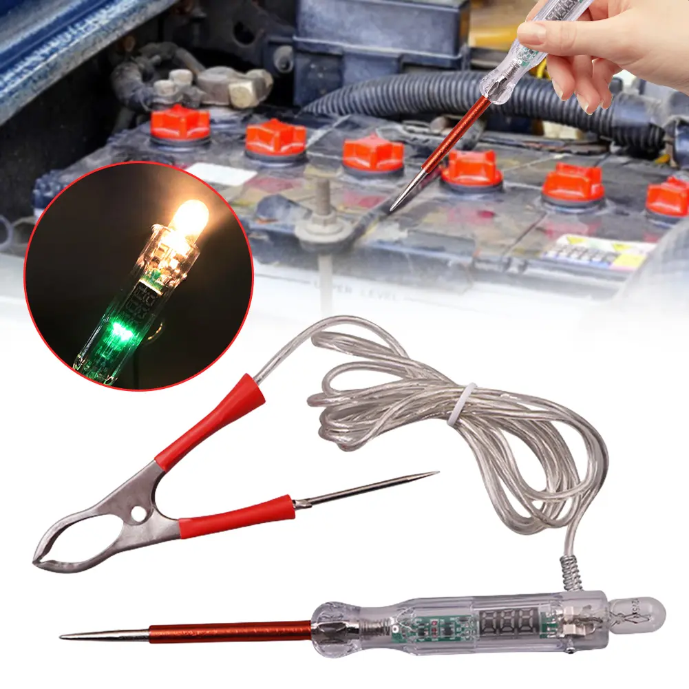 6V/12V/24V  Automotive Circuit TesterAuto Light Probe Pen Digital Display Dual-color LED Light Automotive Motorcycle Accessories
