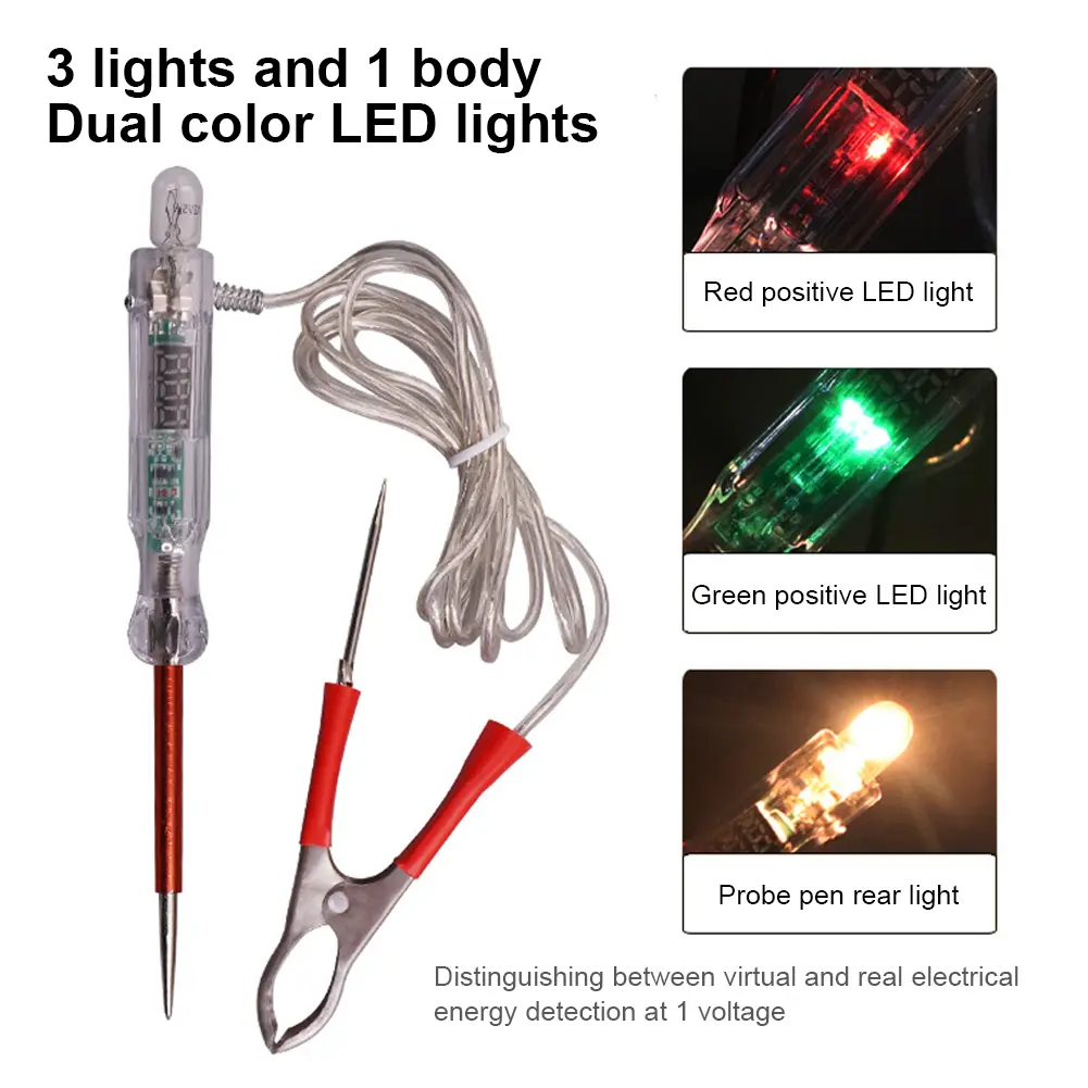 6V/12V/24V  Automotive Circuit TesterAuto Light Probe Pen Digital Display Dual-color LED Light Automotive Motorcycle Accessories