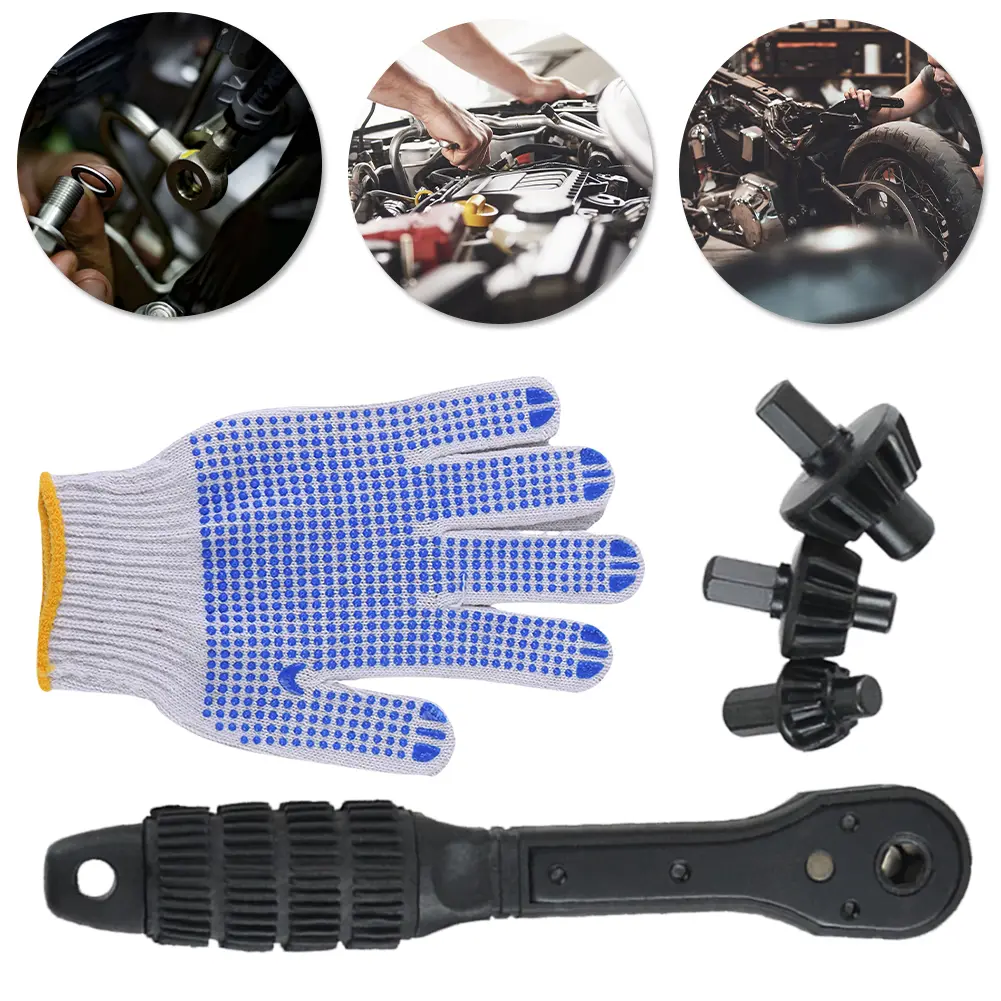3 in 1 Drill Chuck Ratchet Spanner Double Head Chuck Key Ratchet Drill Chuck Key Wrench for Most Electric Drills and Power Tool