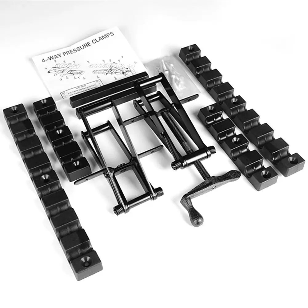 Woodworking 4 Way Pressure Clamps Set Wear Resist Split-Plate Clamp Multi-Purpose Positioning Panel Fixed Clip Carpenter Tool