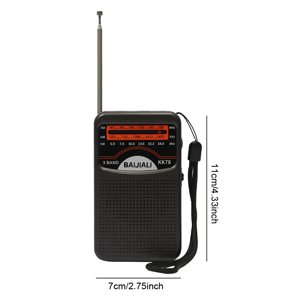 Outdoor Radio Dual Band Stereo Radio SW/AM/FM Pocket Pointer Radio LCD Display Battery Operated for Indoor Outdoor Emergency Use