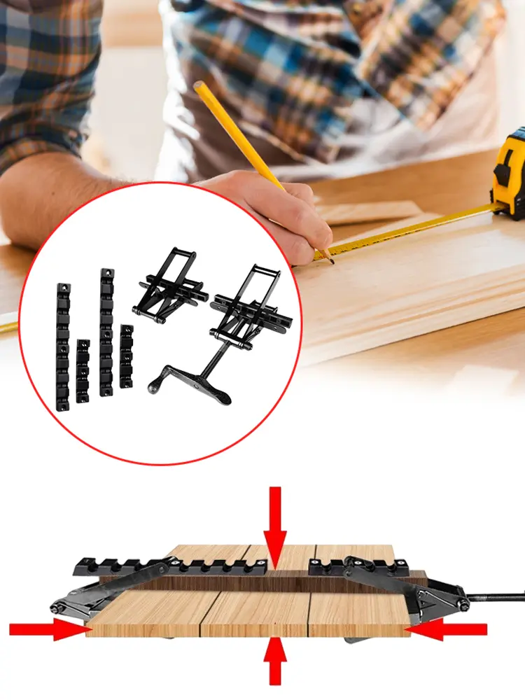 Woodworking 4 Way Pressure Clamps Set Wear Resist Split-Plate Clamp Multi-Purpose Positioning Panel Fixed Clip Carpenter Tool