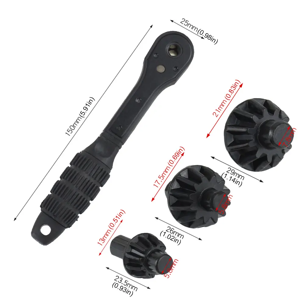 3 in 1 Drill Chuck Ratchet Spanner Double Head Chuck Key Ratchet Drill Chuck Key Wrench for Most Electric Drills and Power Tool