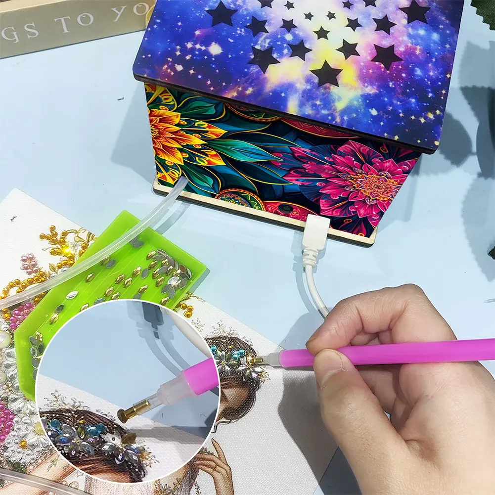 Electric Diamond Suction Tool USB Powered Suction Diamond Vacuum Device Portable Vacuum Diamond Painting Pen Kit for Diamond Art