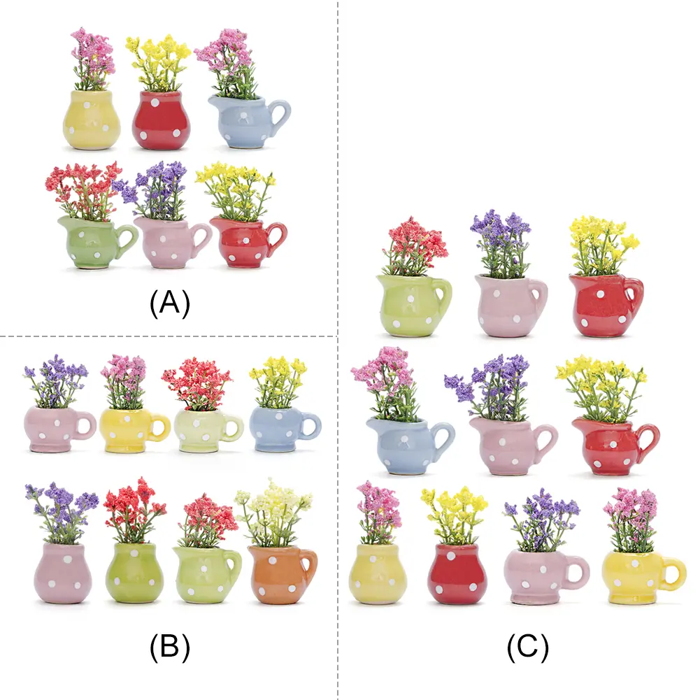 10/6/8pcs Mini Vase Refrigerator Magnets Wear Resist Flower Pot Message Sticker 3D Vase Decoration Fridge Magnet for Home Fridge