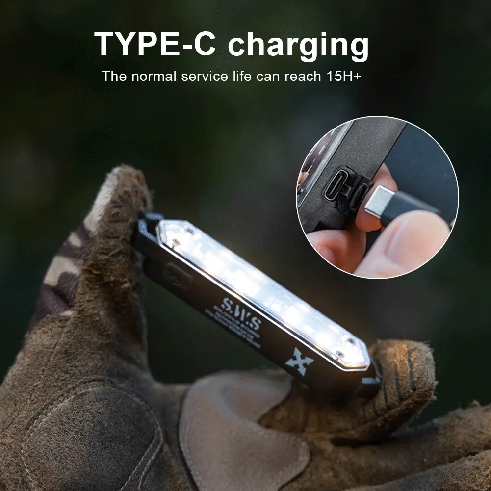 Tent Atmosphere Light Type-C Charging Tent String Lamp Stepless Dimming Wind Rope Decoration Light for Outdoor Camping Picnic