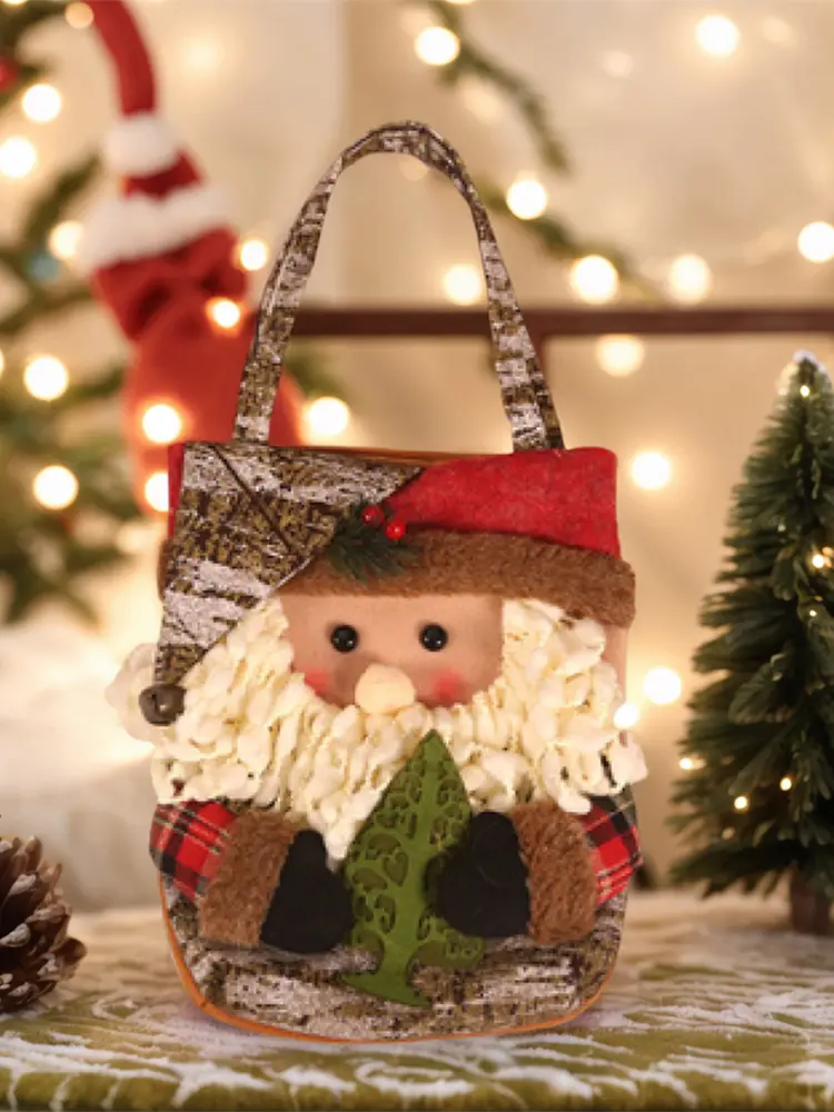 Christmas Gift Bag with Handle Cartoon Candy Bag Holiday Goodie Bag for Christmas Decoration Supplies