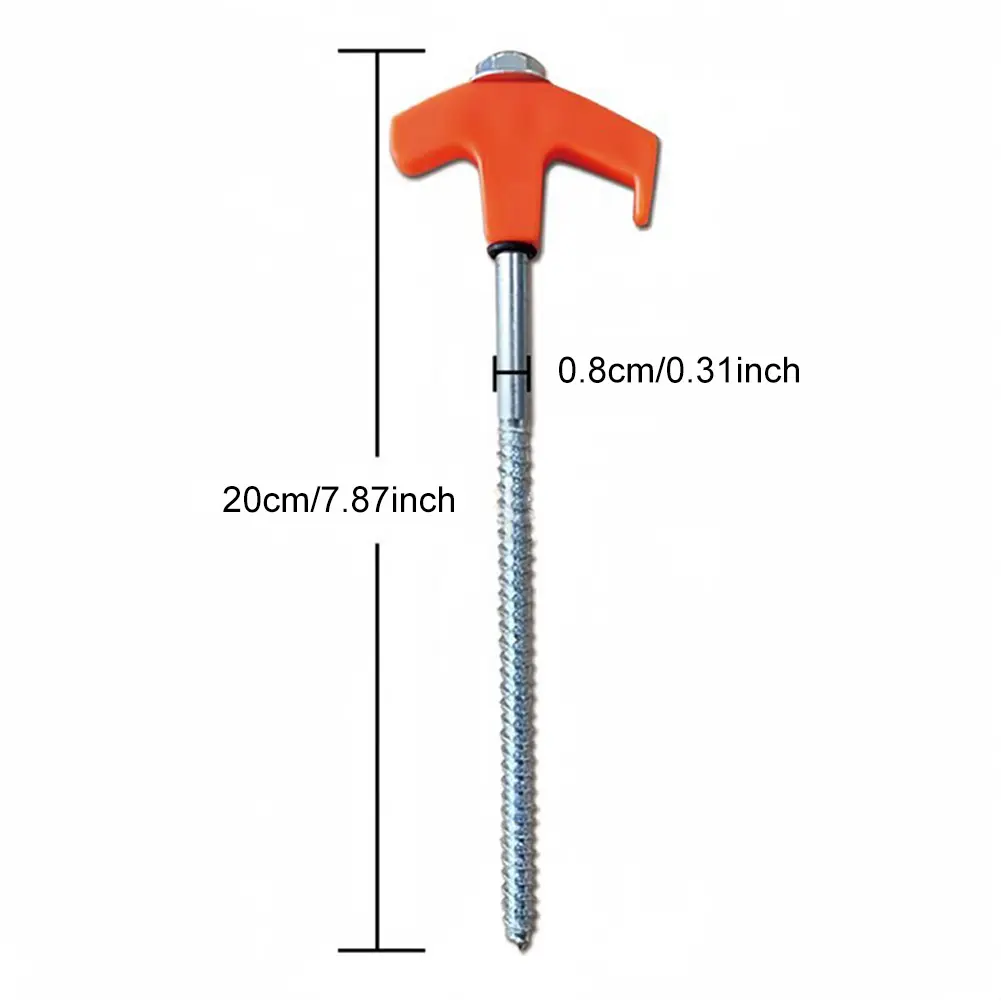 8Pcs Heavy Duty Spiral Screw with Hex Socket Outdoor Camping Tools Stakes Tent Pile Ground Nail Anchors Fixed Pin Pegs