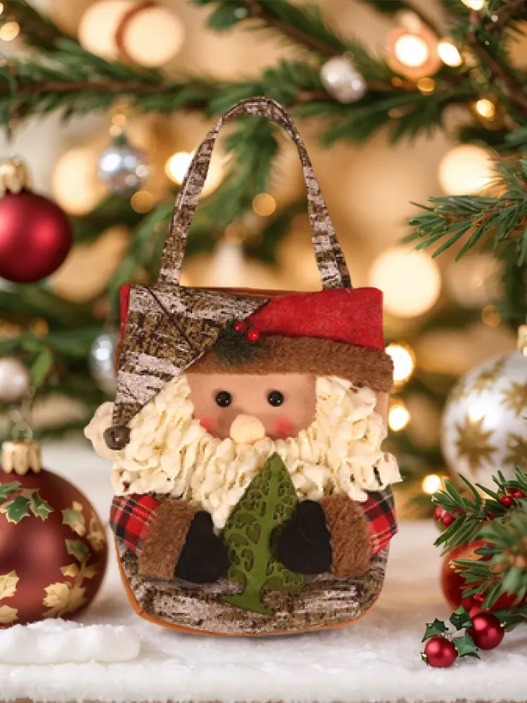 Christmas Gift Bag with Handle Cartoon Candy Bag Holiday Goodie Bag for Christmas Decoration Supplies