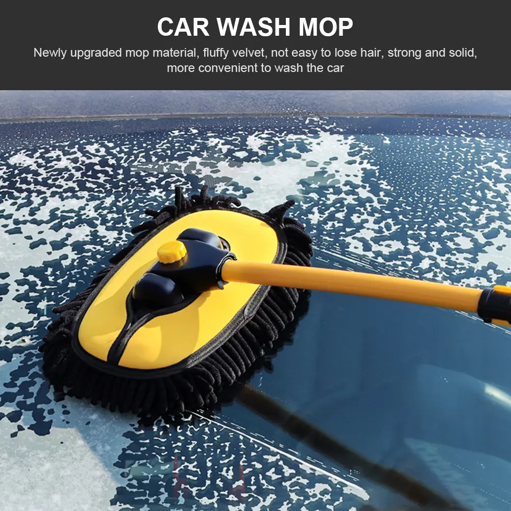 Car Cleaning Brush Telescoping Cleaning Mop Long Handle Vehicle Care Cleaner Chenille Auto Care Accessories