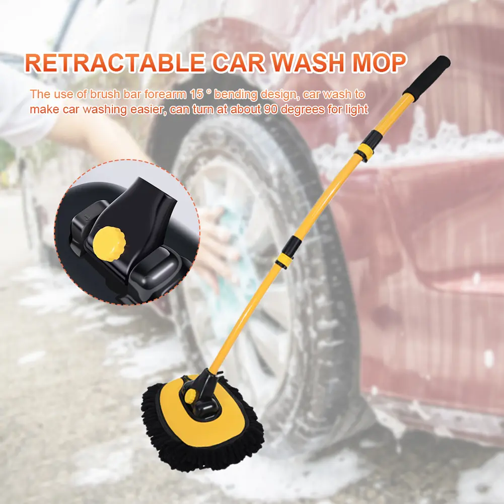 Car Cleaning Brush Telescoping Cleaning Mop Long Handle Vehicle Care Cleaner Chenille Auto Care Accessories