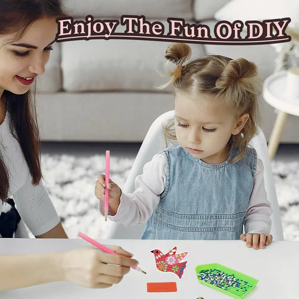 12 Pairs/DIY Diamond Art Earrings Double Sided Diamond Painting Earring Crystal Earring Making Craft Kit Women Handmade Gifts