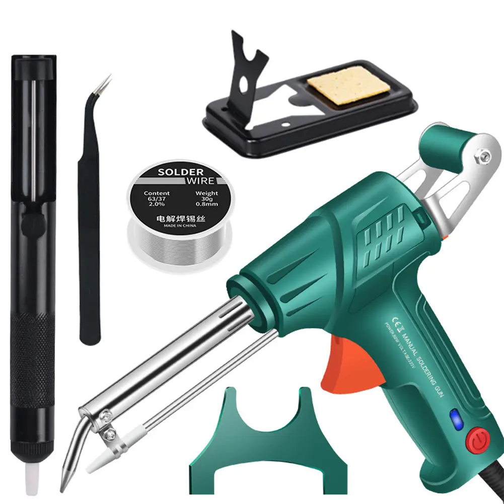 60W 220V Handheld Soldering Iron Welding Gun Suit for 0.8-1.2 Tin Wire Fast Heating Soldering Kit for Electronics Welding Repair