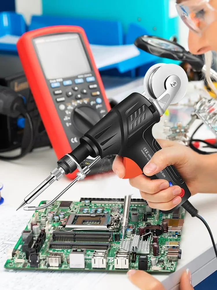 60W 220V Handheld Soldering Iron Welding Gun Suit for 0.8-1.2 Tin Wire Fast Heating Soldering Kit for Electronics Welding Repair