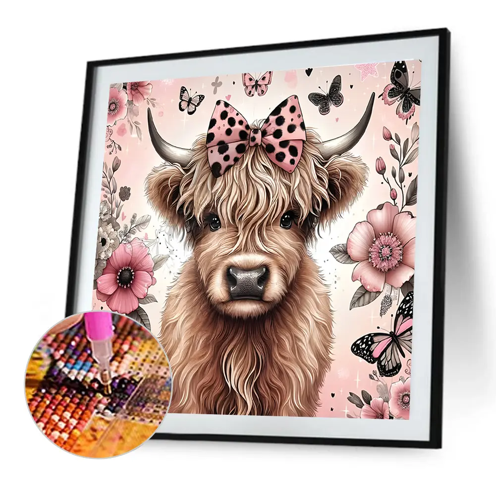 40x40cm Yak 5D DIY Full Drill Round Diamond Painting Kit for Home Wall Decor