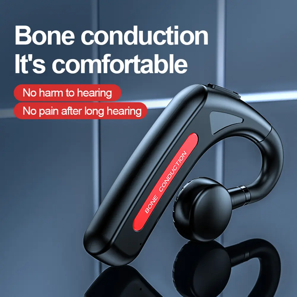 Portable Wireless Headset Noise Reduction Bone Conduction Wireless Headphone with Microphone for Business Sports Cycling Fitness